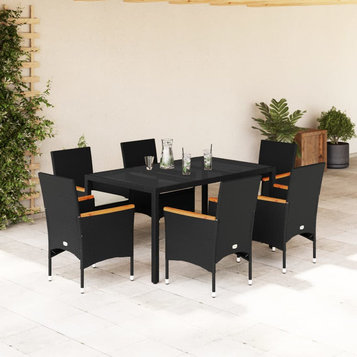 Matgrupp För Trädgården Med Dynor 7 Delar Konstrotting&amp;Glas