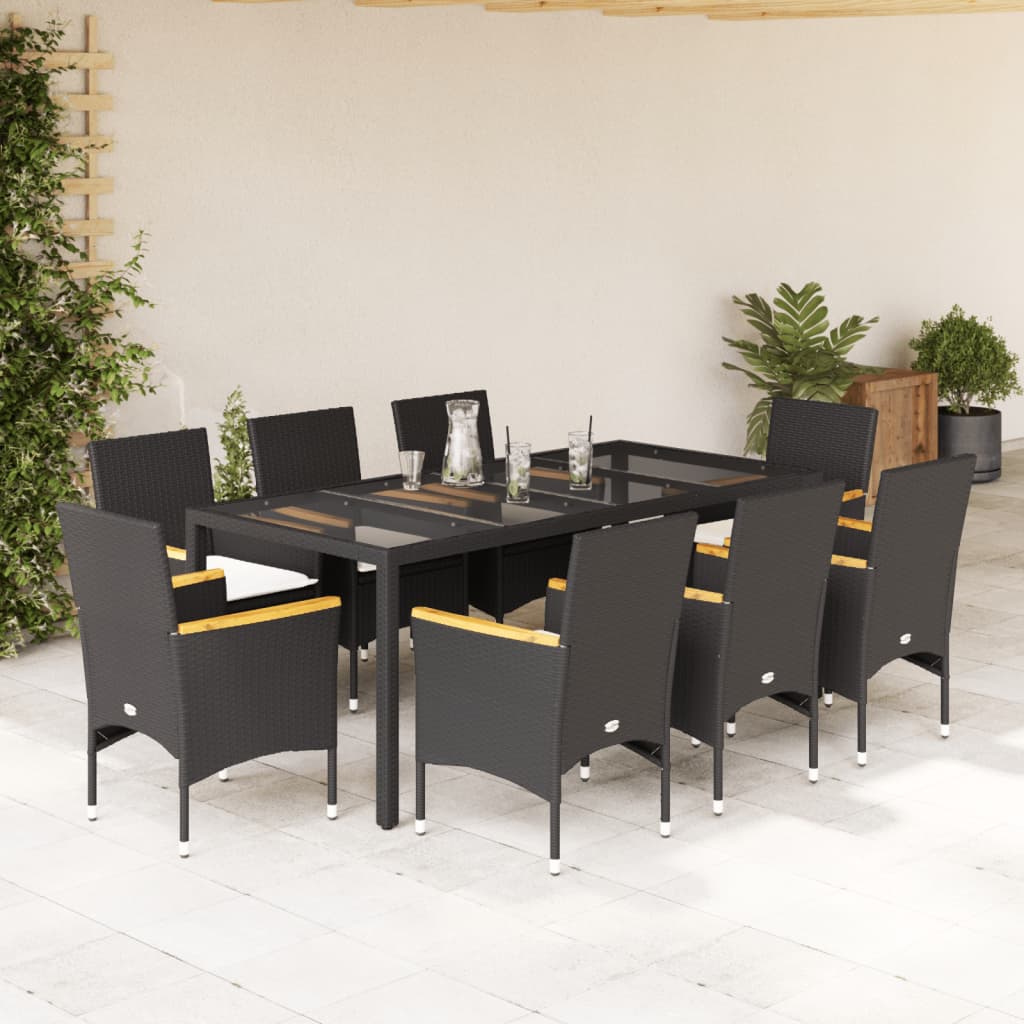 Matgrupp För Trädgården Med Dynor 7 Delar Konstrotting&amp;Glas