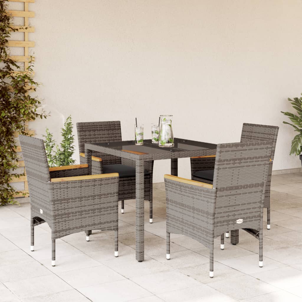 Matgrupp För Trädgården Med Dynor 7 Delar Konstrotting&amp;Glas