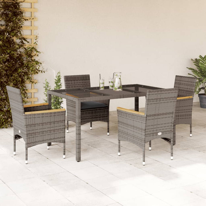 Matgrupp För Trädgården Med Dynor 7 Delar Konstrotting&amp;Glas