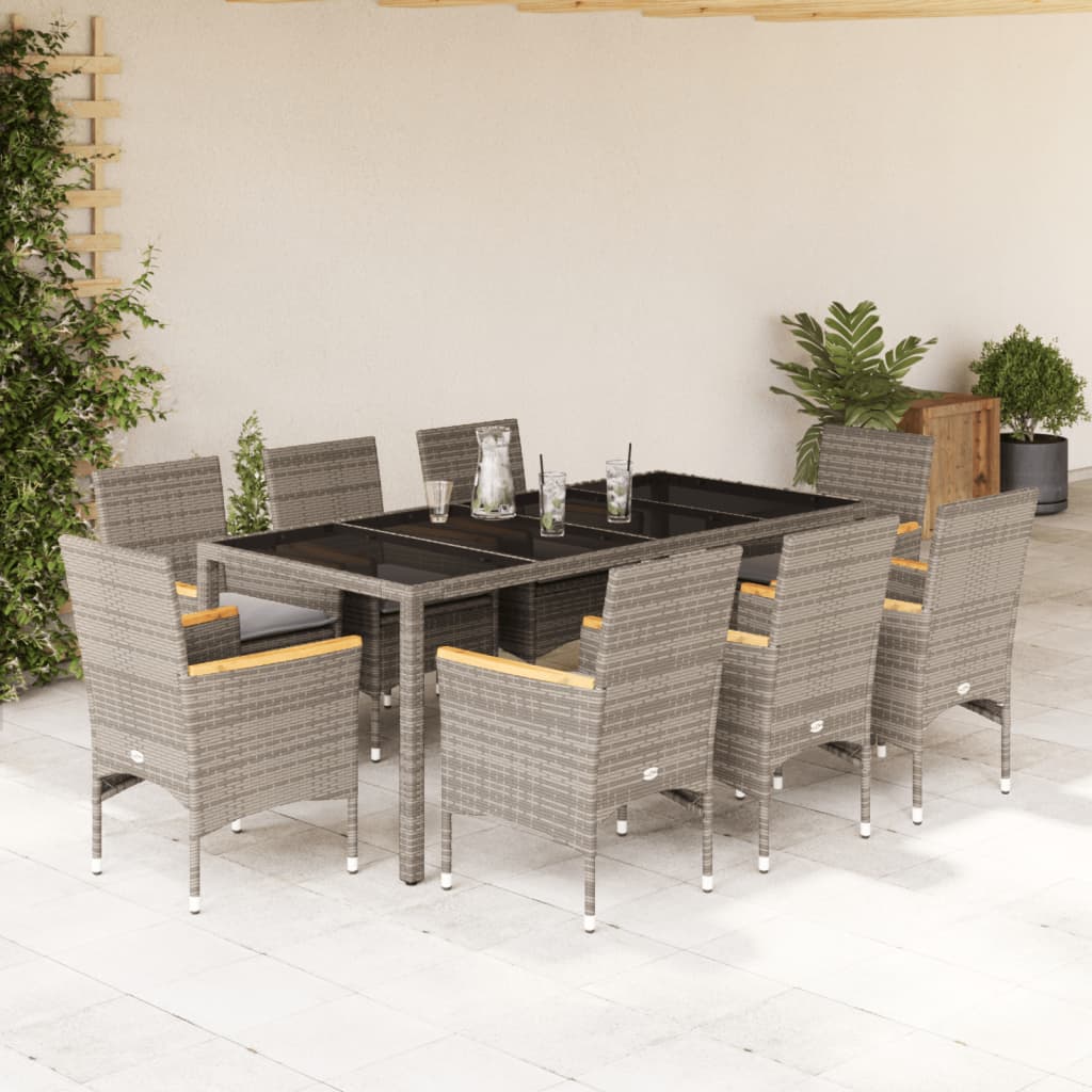 Matgrupp För Trädgården Med Dynor 7 Delar Konstrotting&amp;Glas
