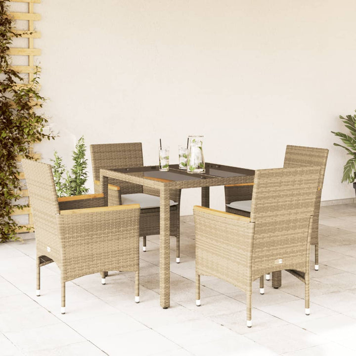 Matgrupp För Trädgården Med Dynor 7 Delar Konstrotting&amp;Glas