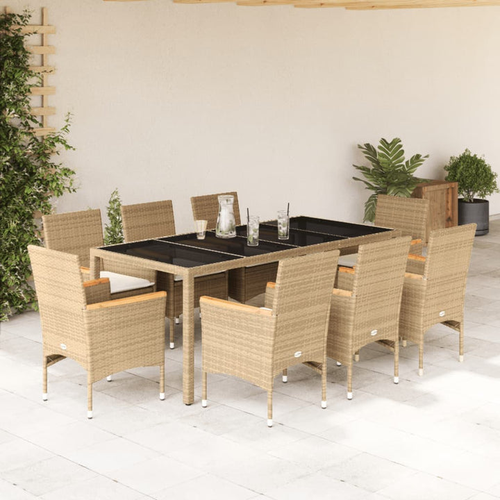 Matgrupp För Trädgården Med Dynor 7 Delar Konstrotting&amp;Glas