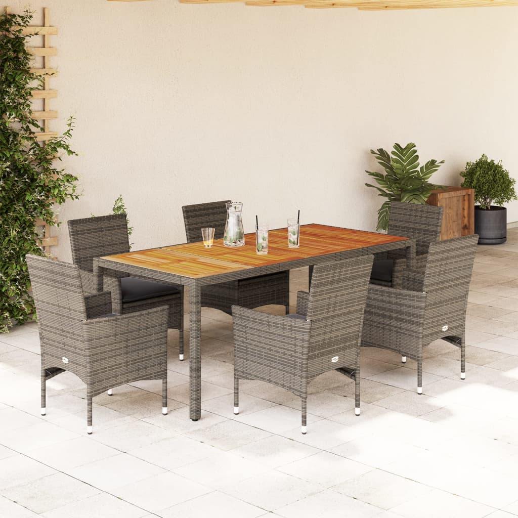 Matgrupp För Trädgården M Dynor 5 Delar Konstrotting Akacia