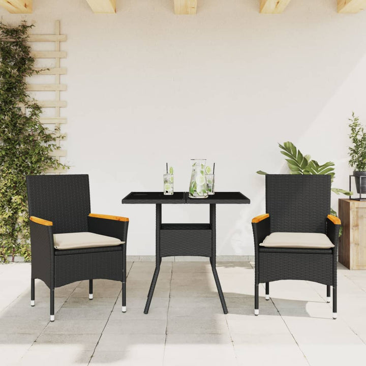 Matgrupp För Trädgården Med Dynor 3 Delar Konstrotting&amp;Glas