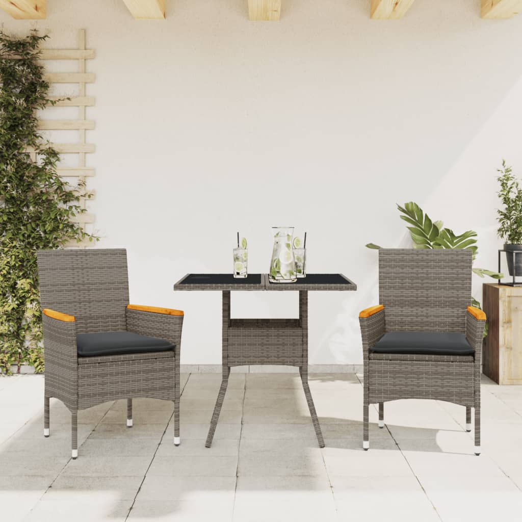 Matgrupp För Trädgården Med Dynor 3 Delar Konstrotting&Glas