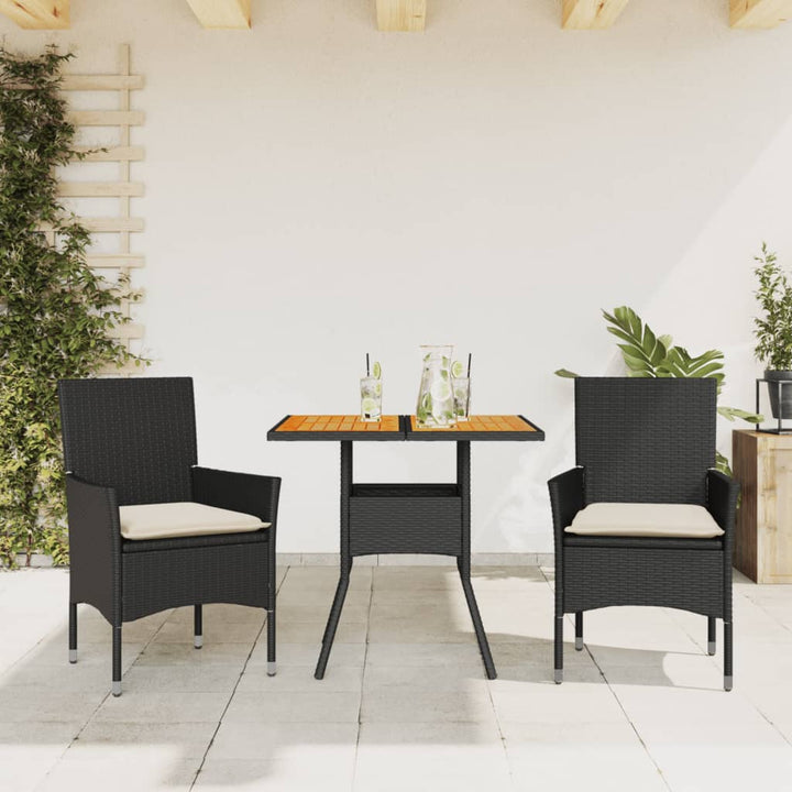 Matgrupp För Trädgården Med Dynor 3 Delar Konstrotting&amp;Glas