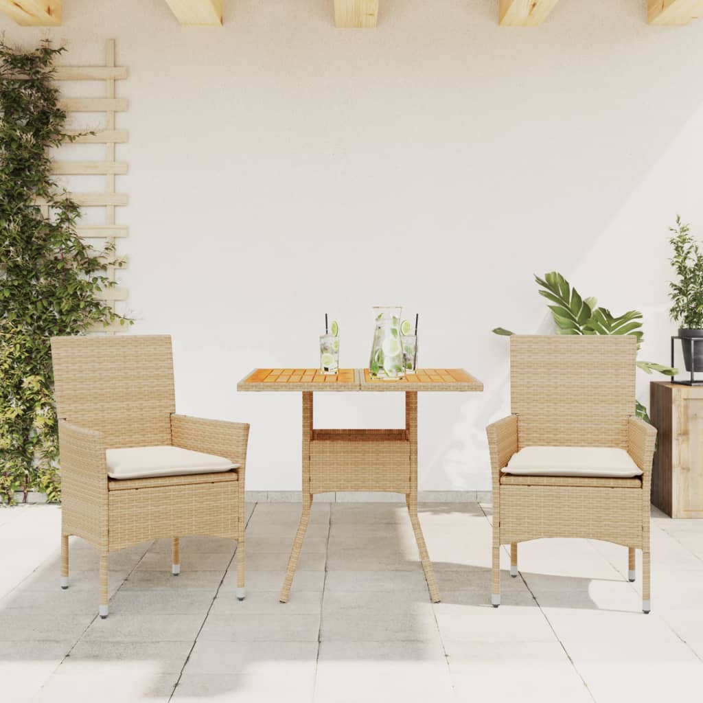Matgrupp För Trädgården Med Dynor 3 Delar Konstrotting&amp;Glas