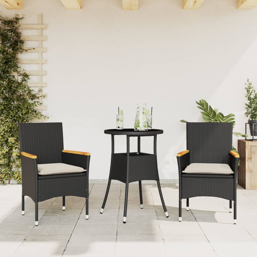 Matgrupp För Trädgård Med Dynor 3 Delar Konstrotting&Glas