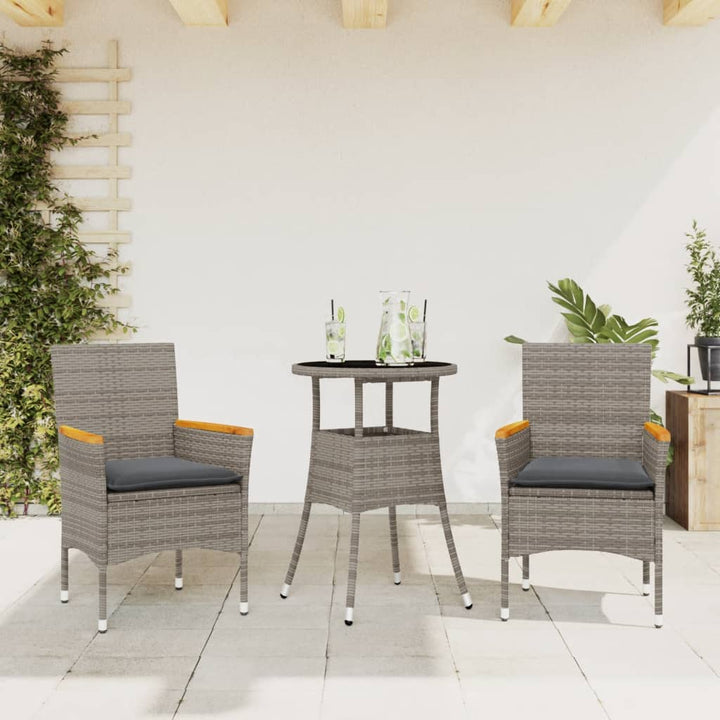 Matgrupp För Trädgård Med Dynor 3 Delar Konstrotting&amp;Glas