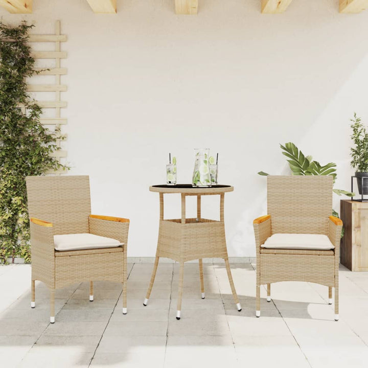 Matgrupp För Trädgård Med Dynor 3 Delar Konstrotting&amp;Glas