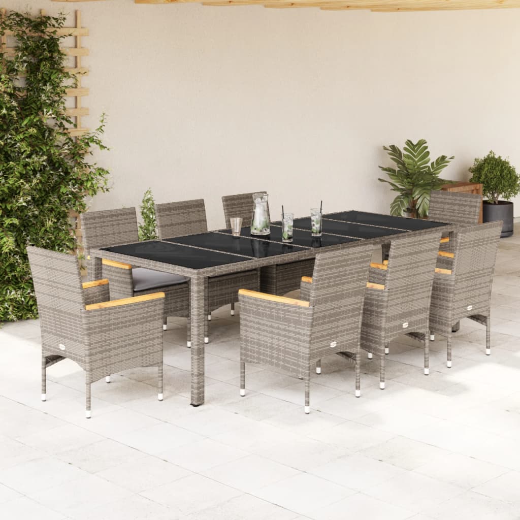 Matgrupp För Trädgård Med Dynor 11Delar Konstrotting&amp;Glas