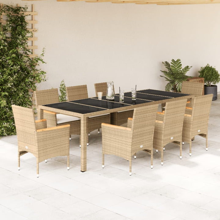 Matgrupp För Trädgård Med Dynor 11Delar Konstrotting&amp;Glas