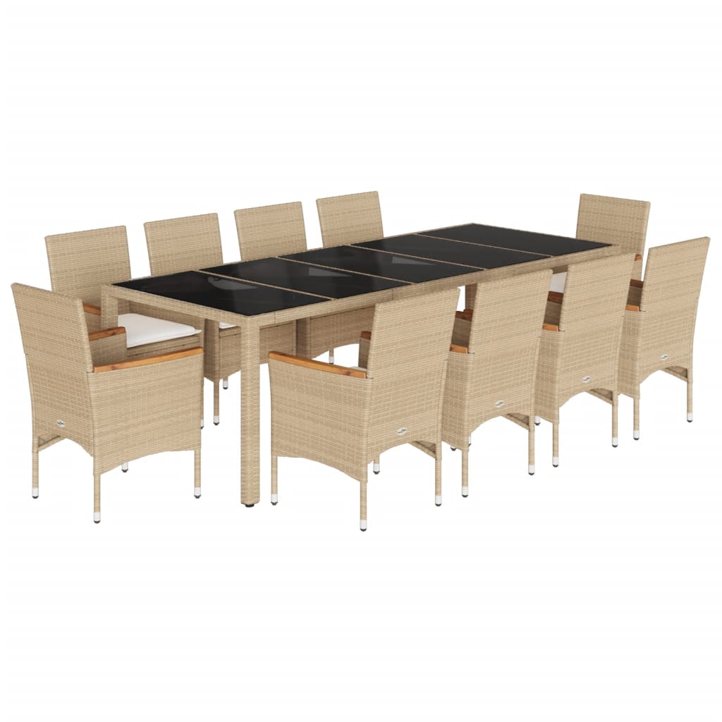 Matgrupp För Trädgård Med Dynor 11Delar Konstrotting&amp;Glas