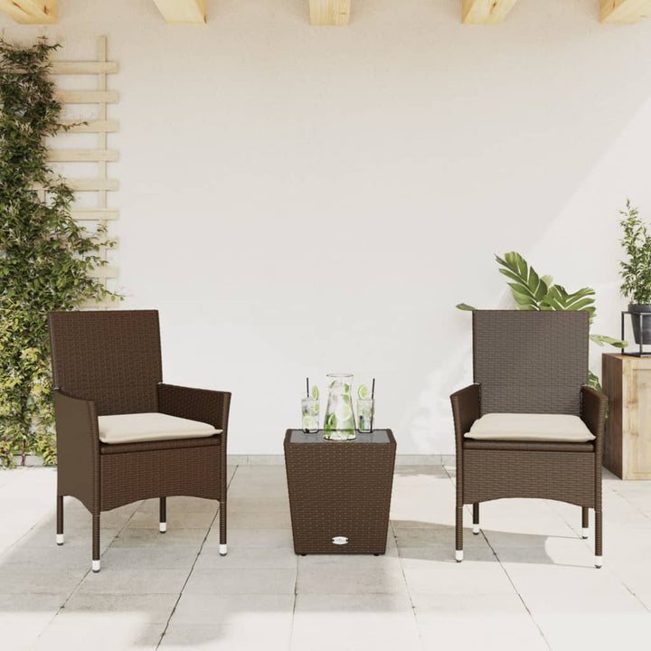Bistrogrupp Med Dynor 3 Delar Konstrotting Och Glas
