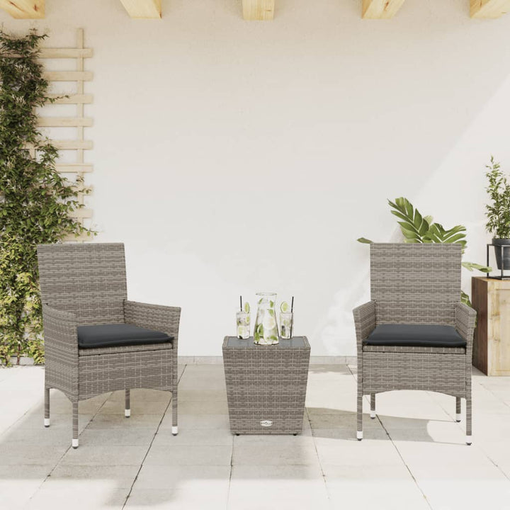 Bistrogrupp Med Dynor 3 Delar Konstrotting Och Glas