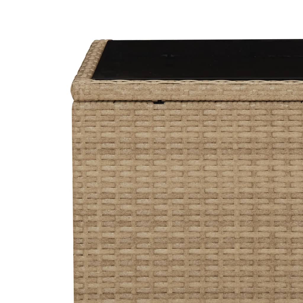 Matgrupp För Trädgården 3 Delar Med Dynor Beige Konstrotting
