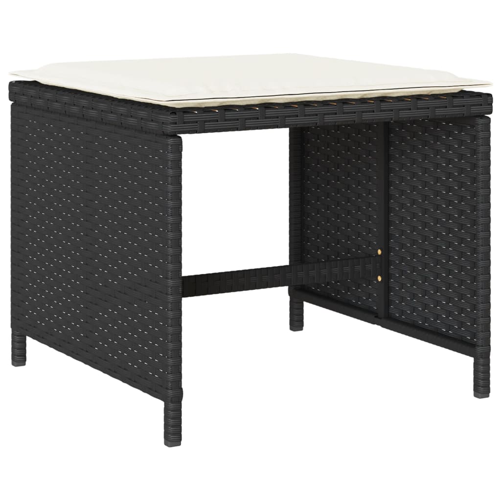 Matgrupp För Dgården Med Dynor 9 Delar Svart Konstrottning 8