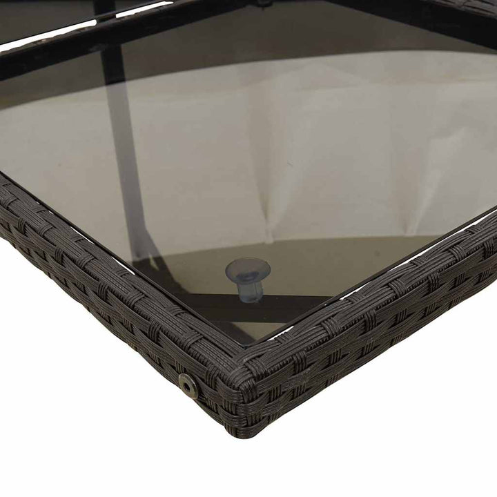 Matgrupp För Trädgården Med Dynor 7 Delar Svart Konstrotting