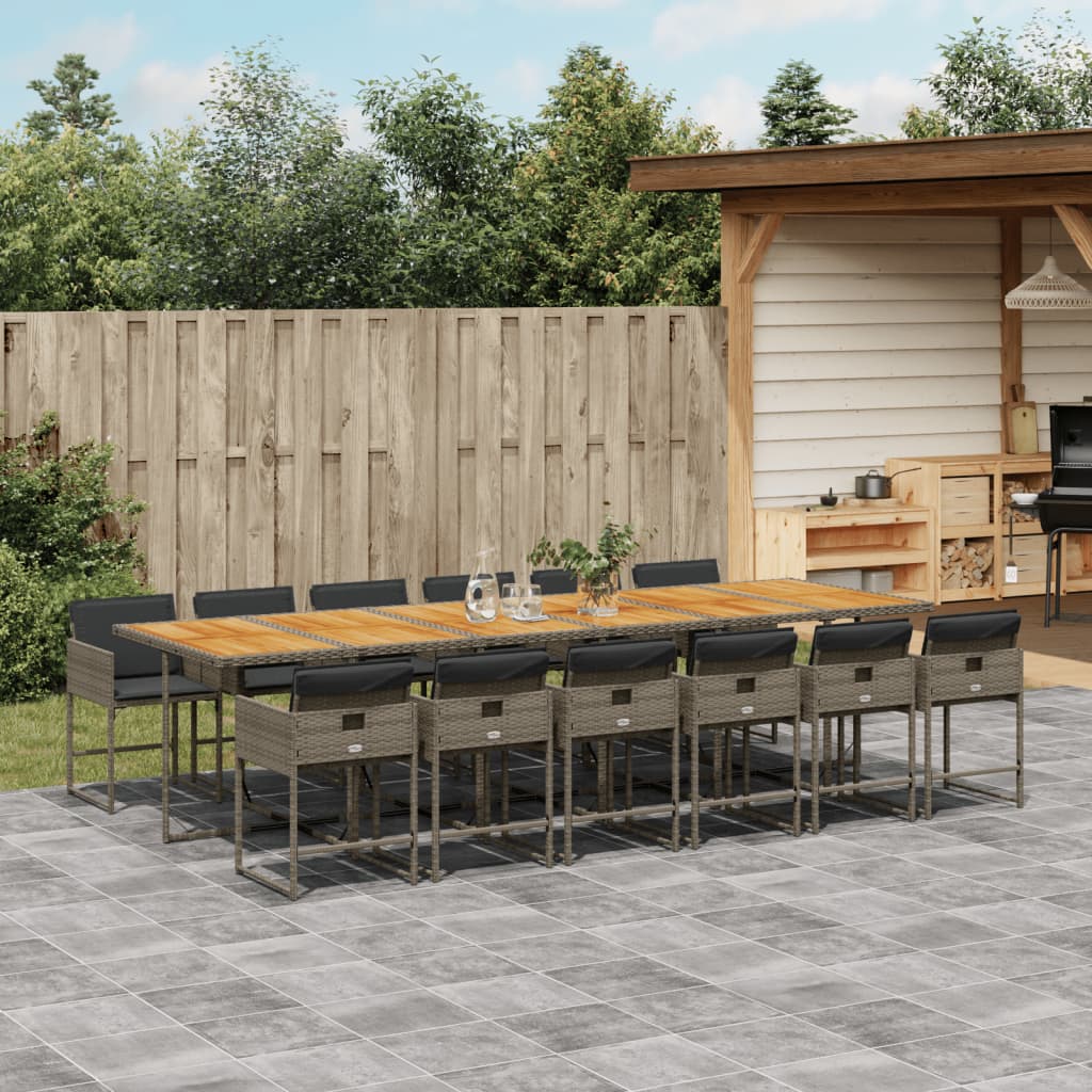 Matgrupp För Trädgården Med Dynor 7 Delar Svart Konstrotting