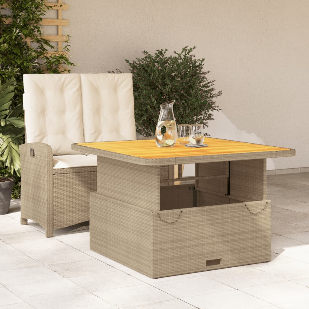 Matgrupp För Trädgården 3 Delar Med Dynor Beige Konstrotting