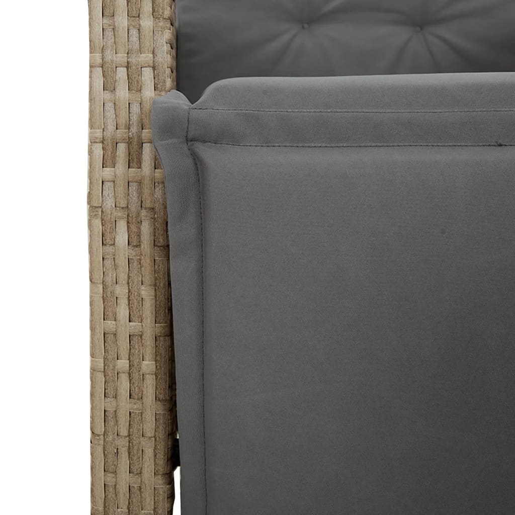 Matgrupp För Trädgården Med Dynor 5 Delar Beige Konstrotting