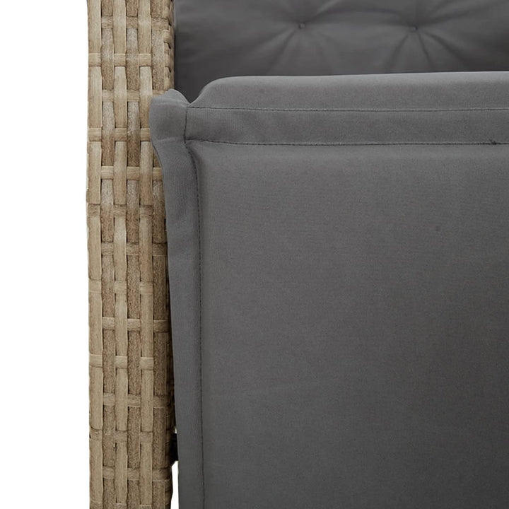 Matgrupp För Trädgården Med Dynor 5 Delar Beige Konstrotting