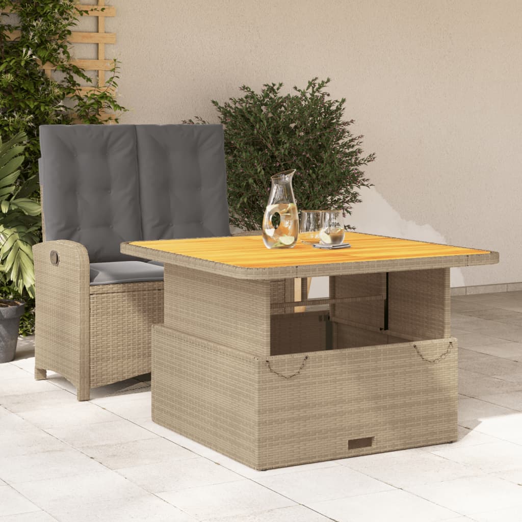 Matgrupp För Trädgården Med Dynor 5 Delar Beige Konstrotting