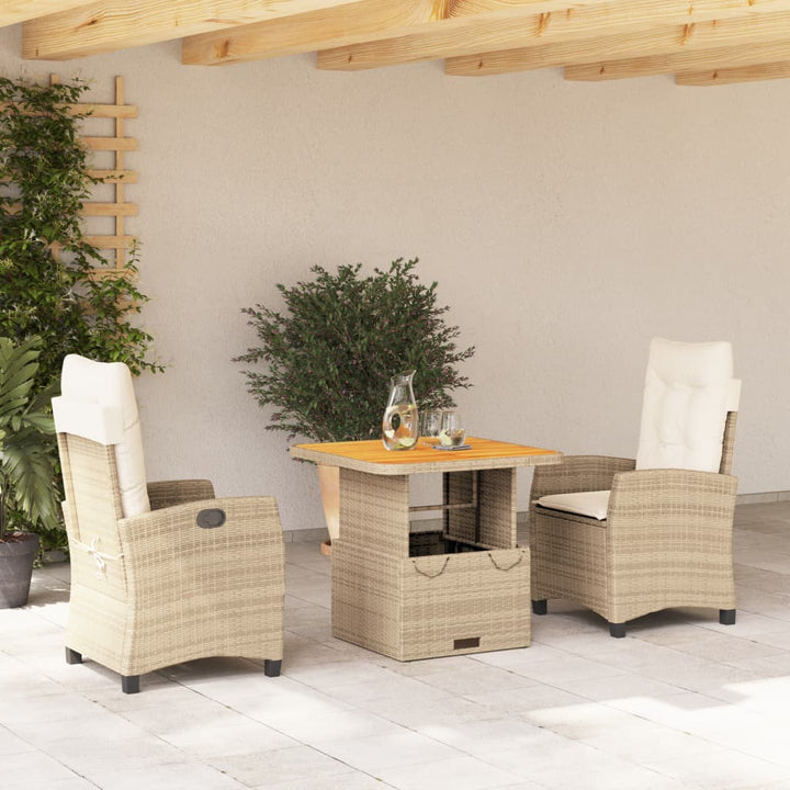 Soffgrupp För Trädgården Med Dynor 4 Delar Beige Konstrotting