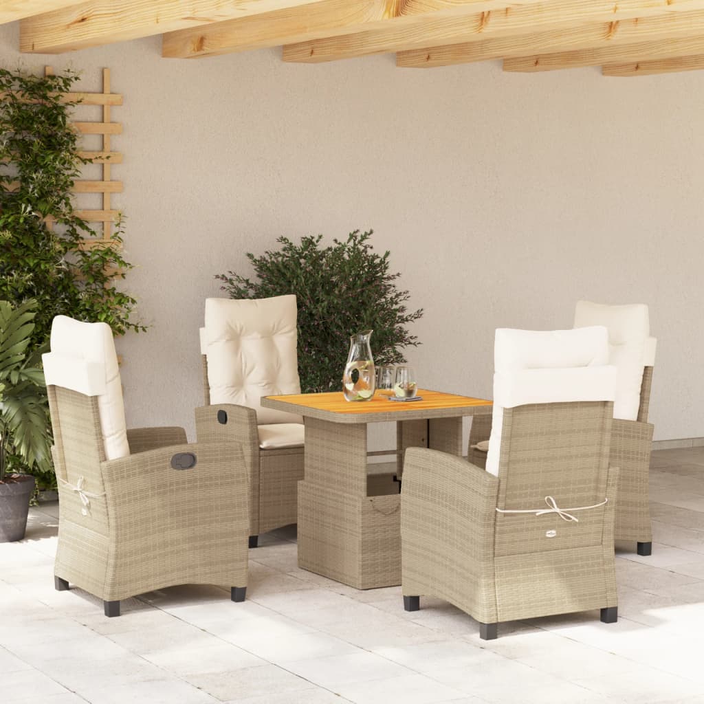 Soffgrupp För Trädgården Med Dynor 4 Delar Beige Konstrotting