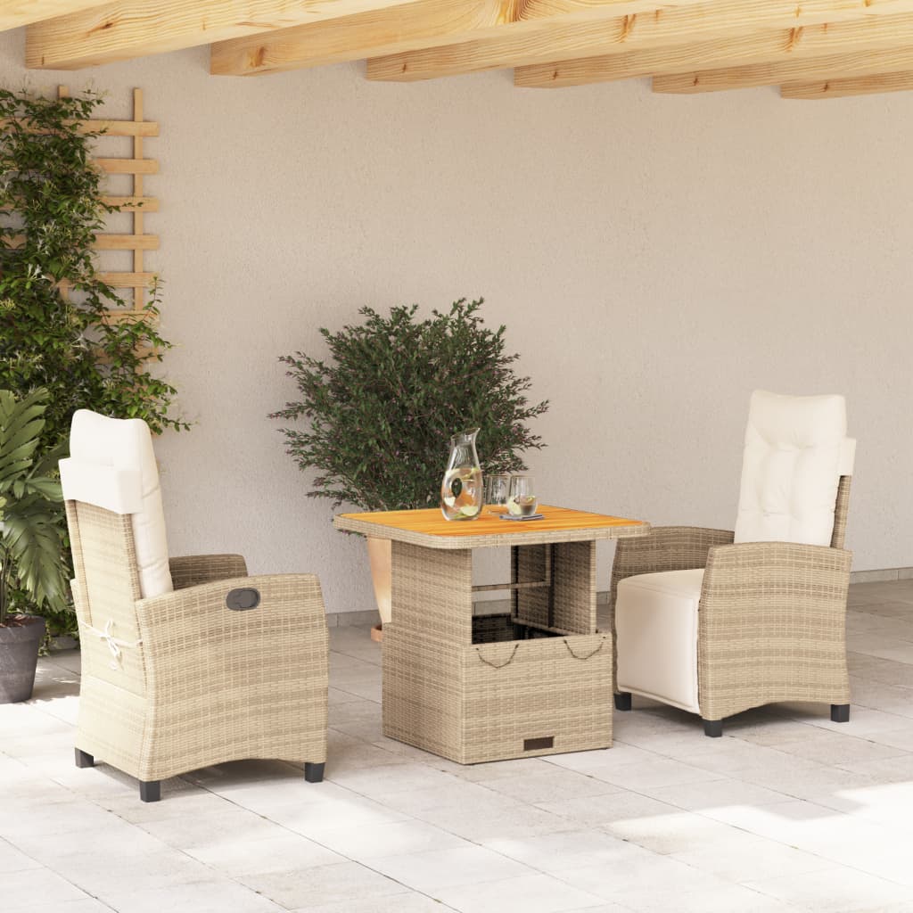 Soffgrupp För Trädgården Med Dynor 4 Delar Beige Konstrotting