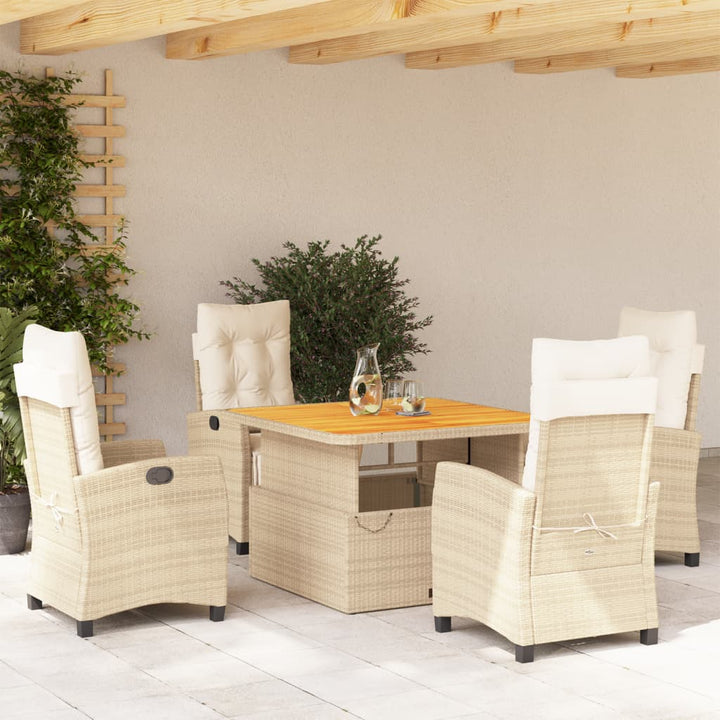 Soffgrupp För Trädgården Med Dynor 4 Delar Beige Konstrotting