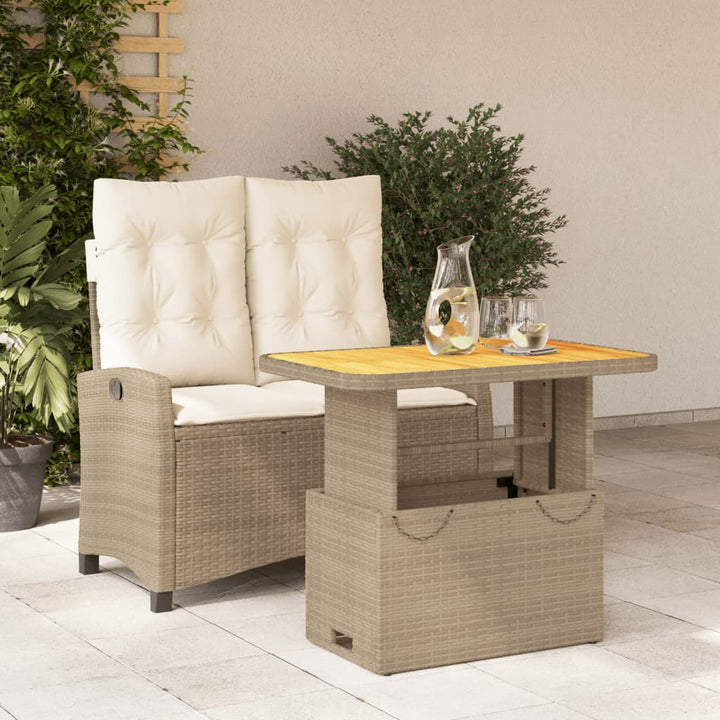 Soffgrupp För Trädgården Med Dynor 4 Delar Beige Konstrotting