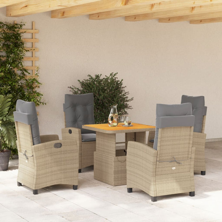 Soffgrupp För Trädgården Med Dynor 4 Delar Beige Konstrotting