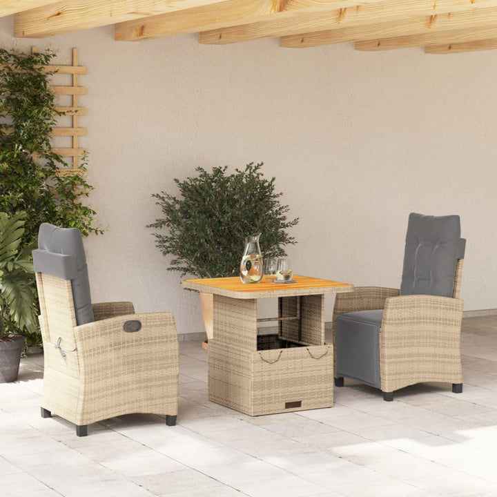Soffgrupp För Trädgården Med Dynor 4 Delar Beige Konstrotting