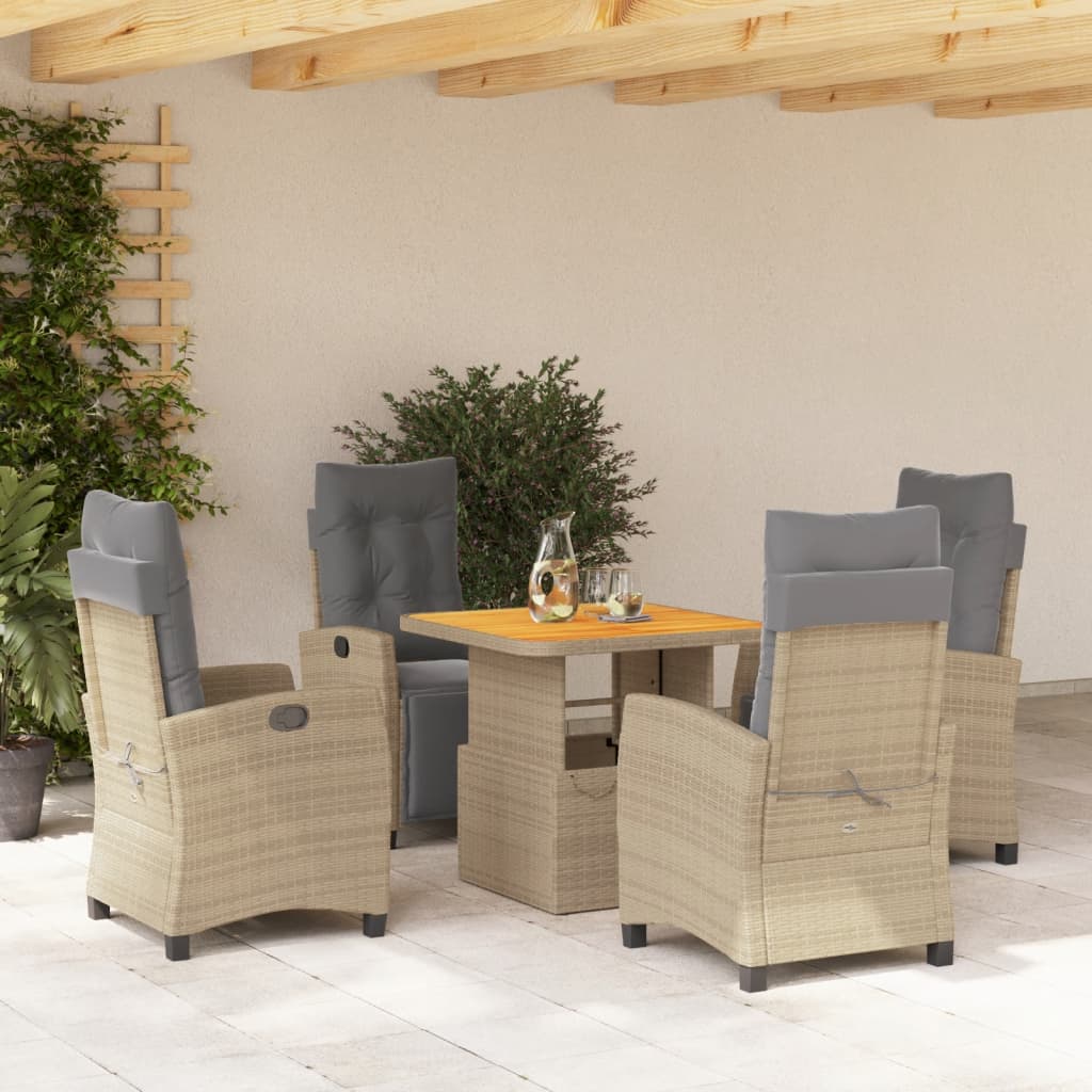 Soffgrupp För Trädgården Med Dynor 4 Delar Beige Konstrotting