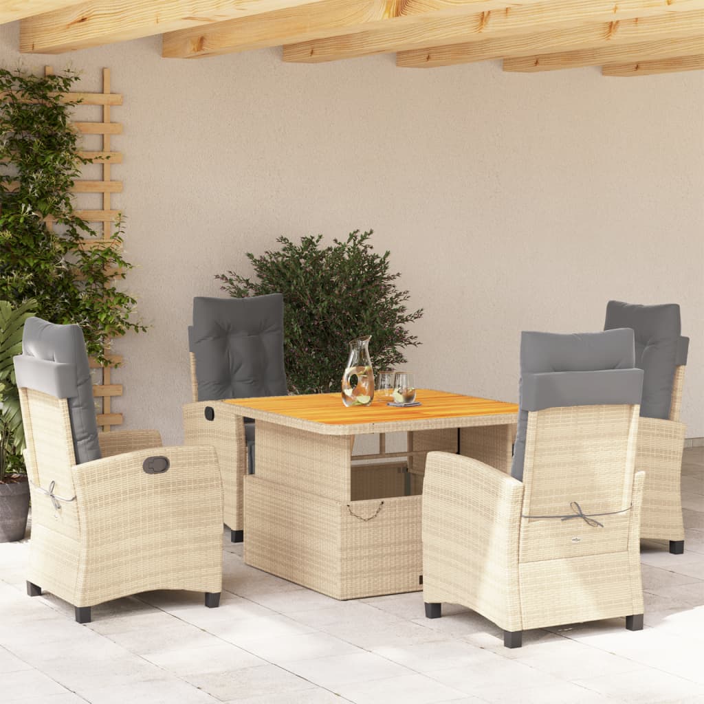 Soffgrupp För Trädgården Med Dynor 4 Delar Beige Konstrotting