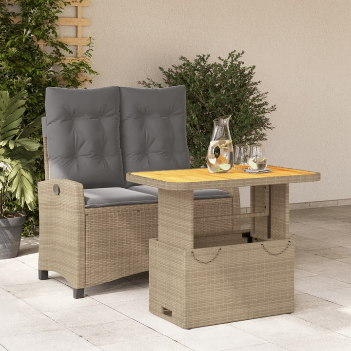 Soffgrupp För Trädgården Med Dynor 4 Delar Beige Konstrotting