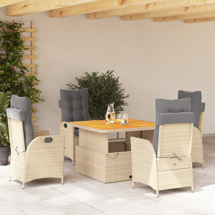 Matgrupp För Trädgården Med Dynor 2 Delar Beige Konstrotting