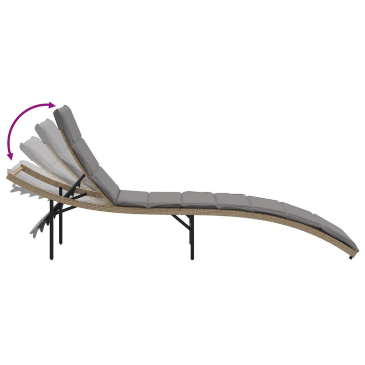 Solsängar 2 St Med Dynor Beige Konstrotting