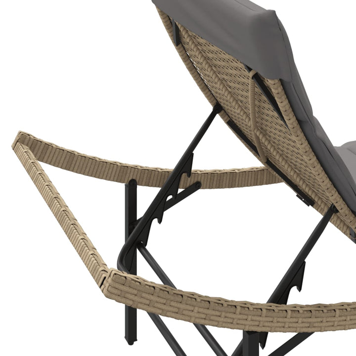 Solsängar 2 St Med Dynor Beige Konstrotting