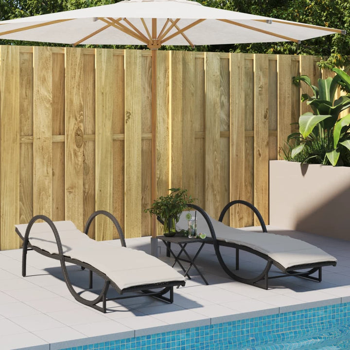 Solsängar 2 St Med Dynor Beige Konstrotting