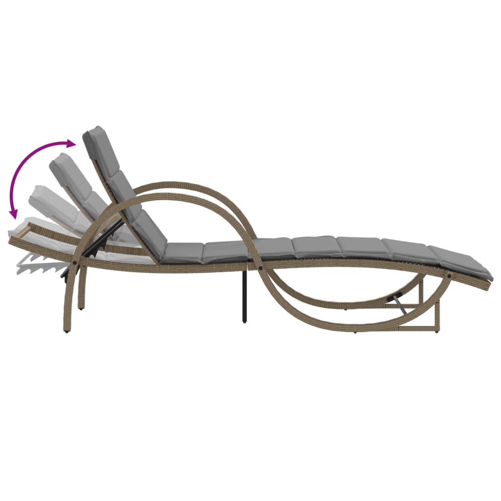 Solsängar 2 St Med Dynor Beige Konstrotting