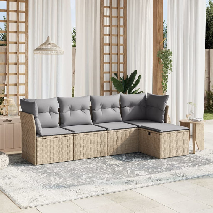 Loungegrupp För Trädgården Med Dynor 5 Delar Konstrotting