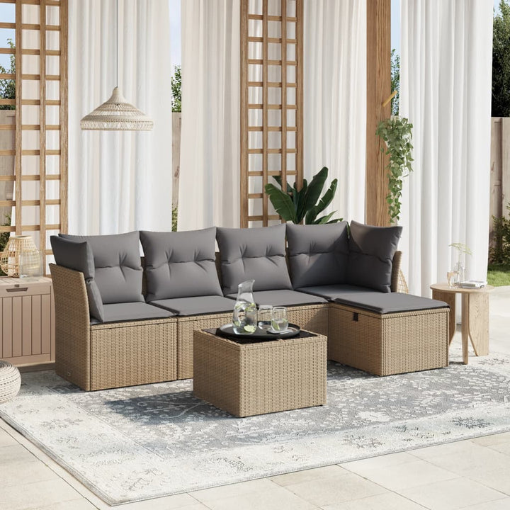 Loungegrupp För Trädgården Med Dynor 5 Delar Konstrotting