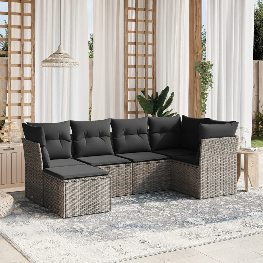 Loungegrupp Med Dynor 6 Delar Konstrotting