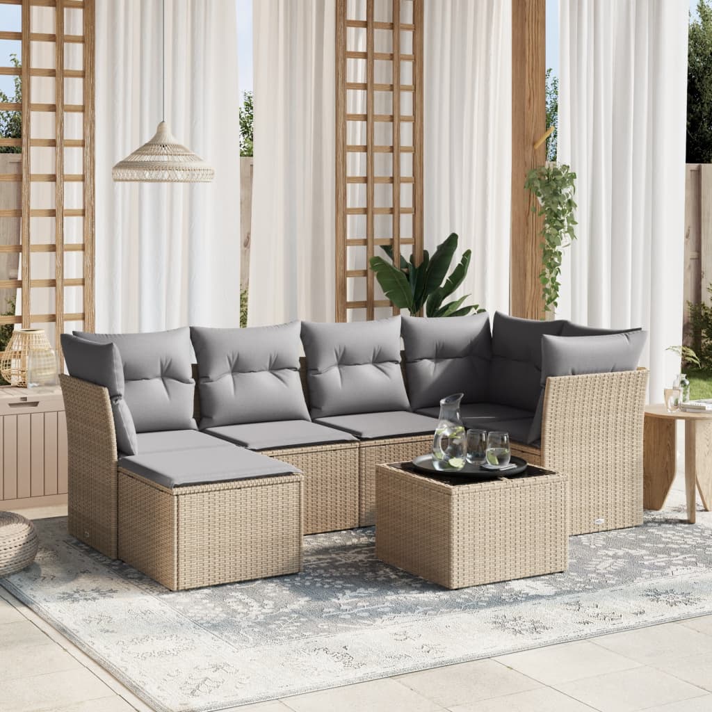Loungegrupp Med Dynor 6 Delar Konstrotting