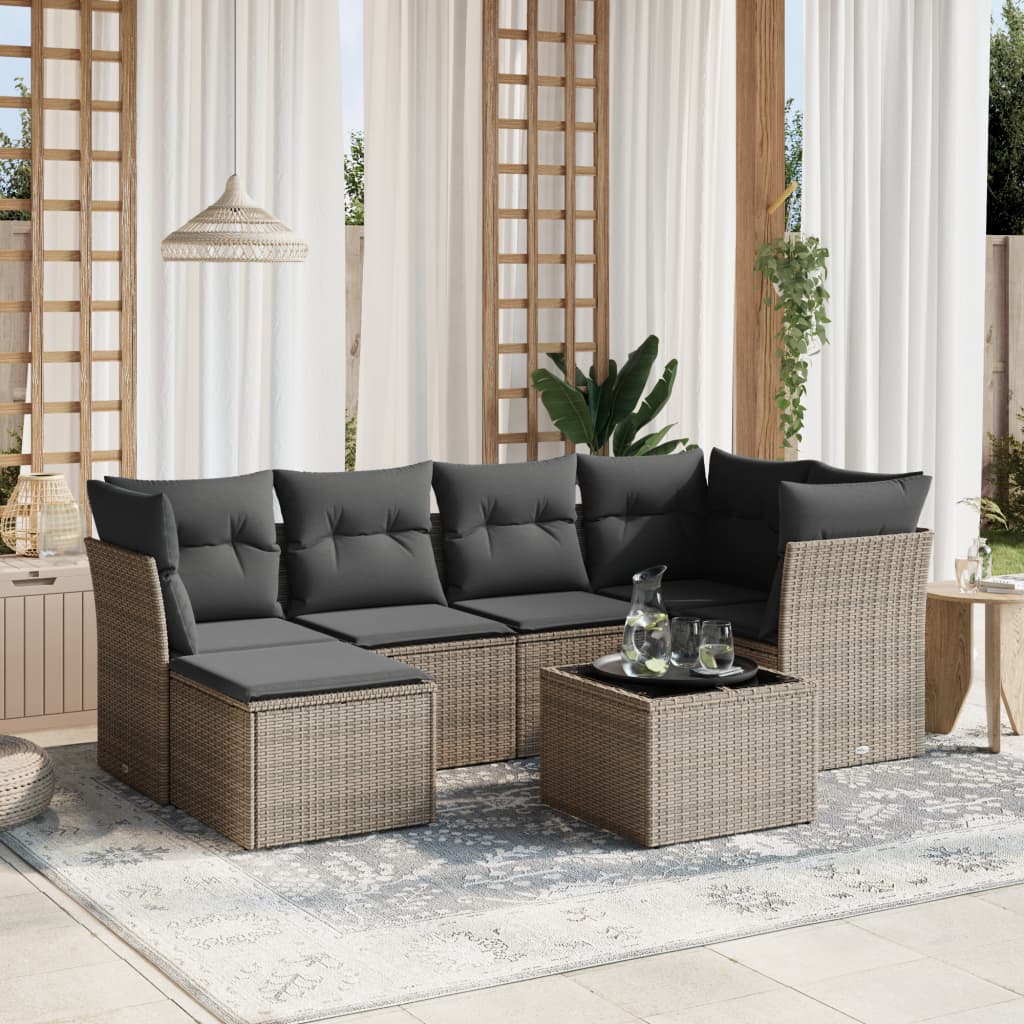 Loungegrupp Med Dynor 6 Delar Konstrotting