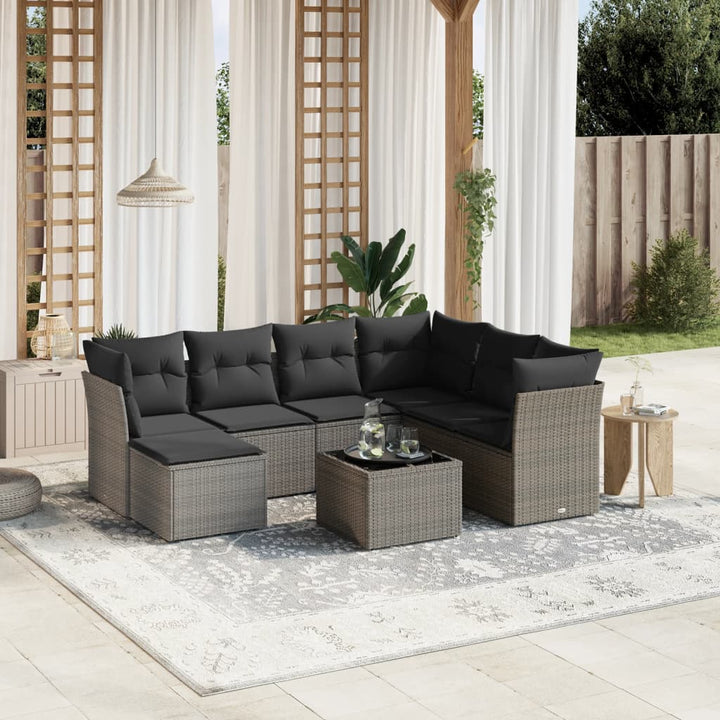 Matgrupp För Trädgården Med Dynor 7 Delar Beige Konstrotting