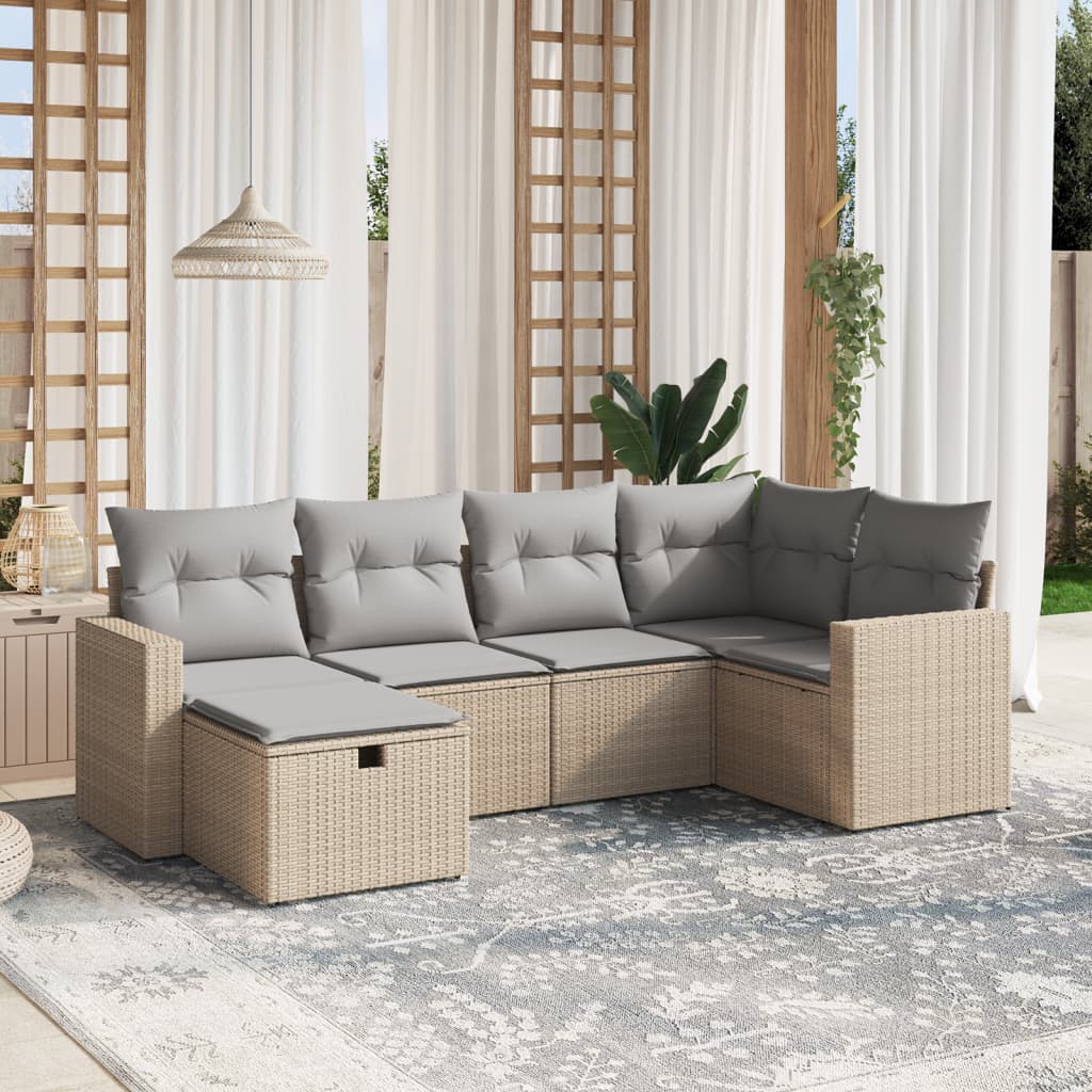 Loungegrupp Med Dynor 6 Delar Konstrotting